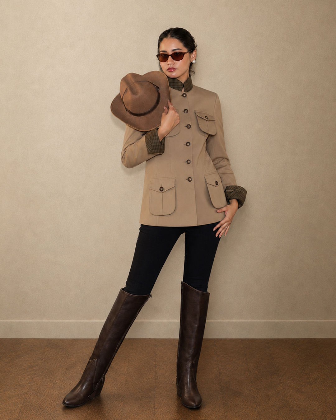 4 pockets Khaki Hunting Jacket