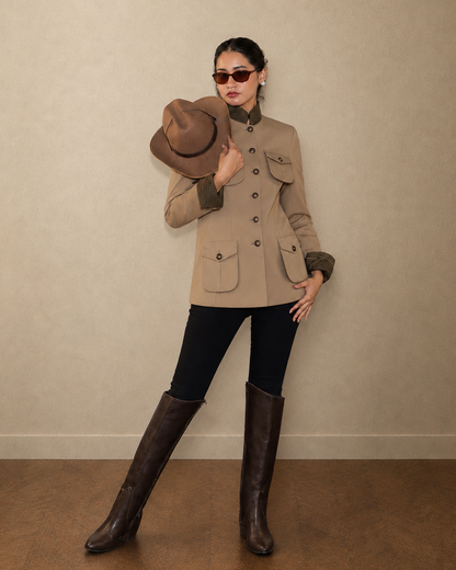 4 pockets Khaki Hunting Jacket