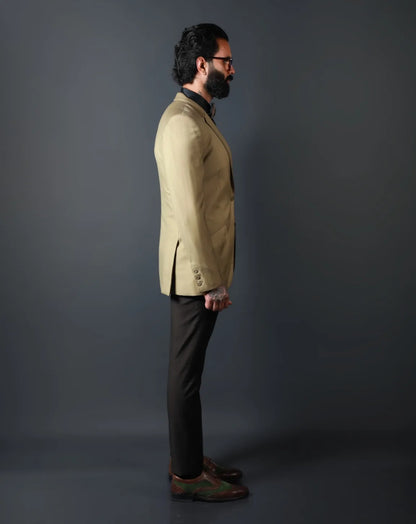 Beige Slim Fit Blazer