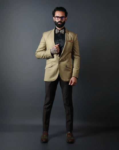 Beige Slim Fit Blazer