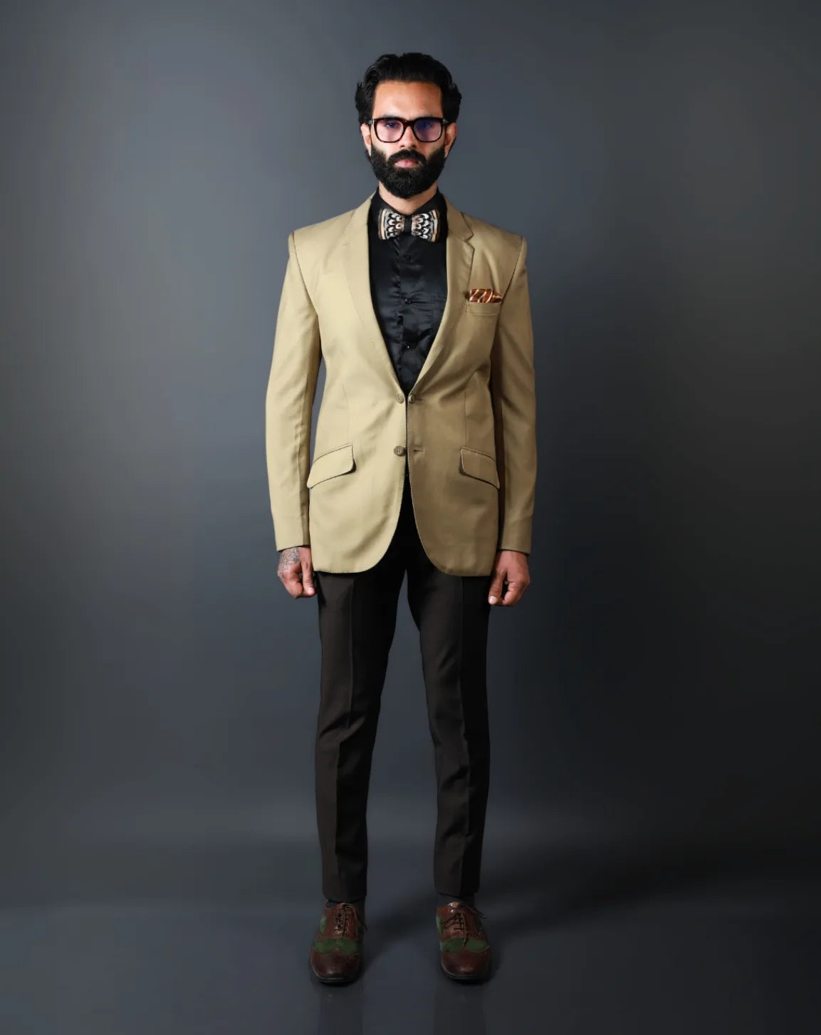 Beige Slim Fit Blazer