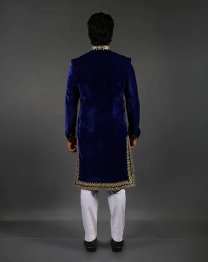 Royal Blue Velvet Sherwani