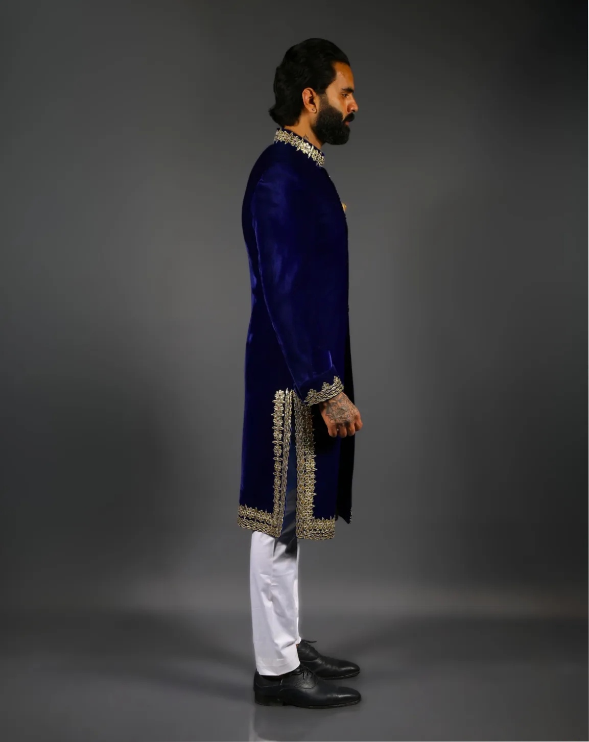 Royal Blue Velvet Sherwani