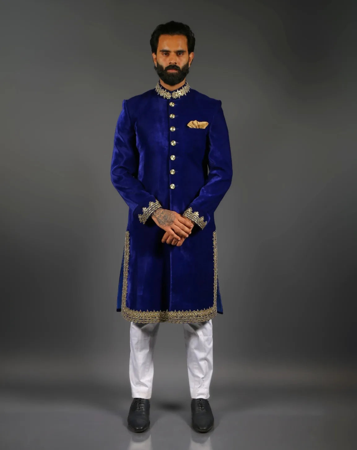 Royal Blue Velvet Sherwani