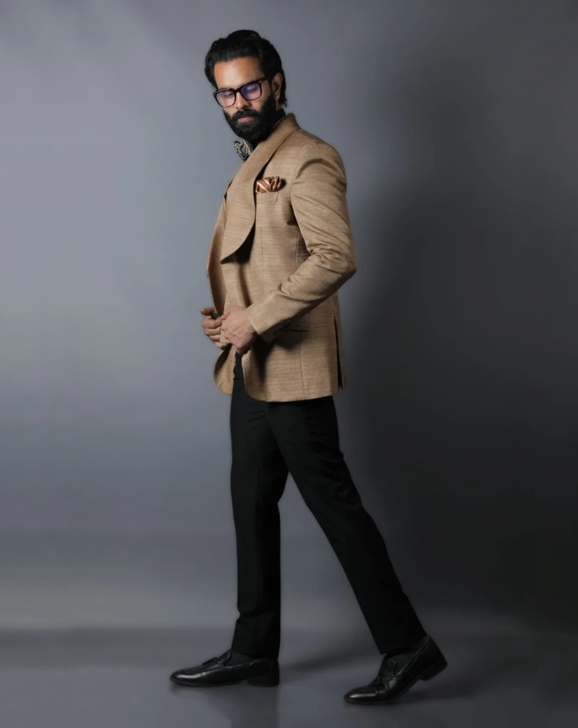 Beige 3-Piece Tuxedo Suit