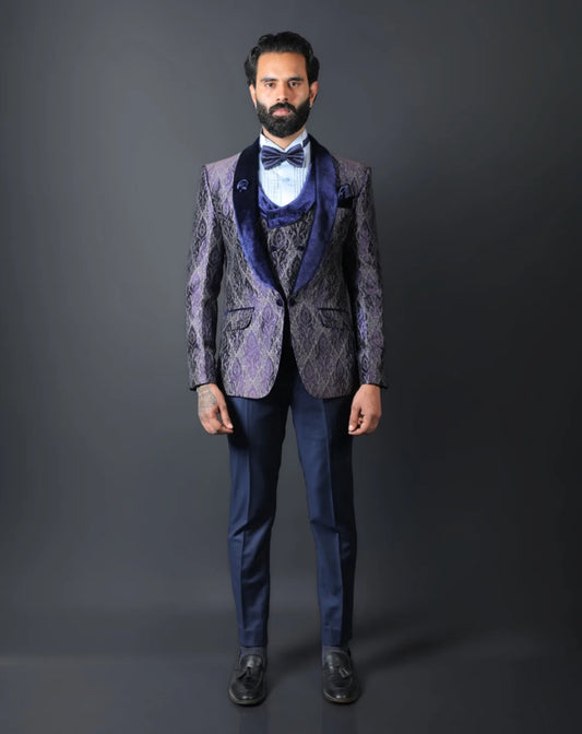 Deep Navy Blue Tuxedo Suit