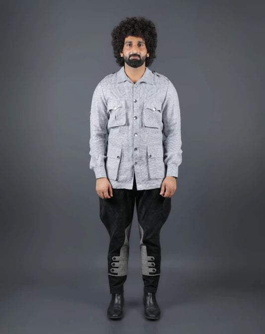 Grey Textured Hunting Coat