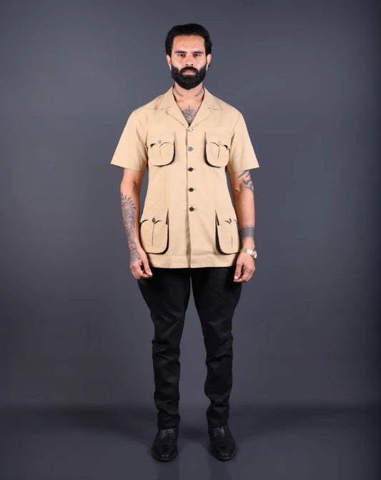 Khaki Safari Hunting Shirt
