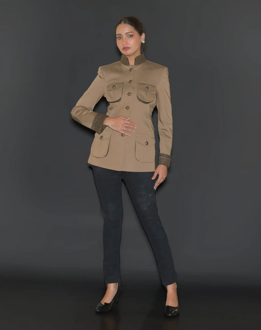 4 pockets Khaki Hunting Jacket