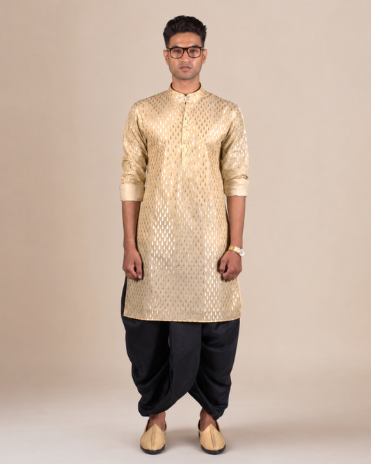 Teardrop Print Silk Blend Kurta Set