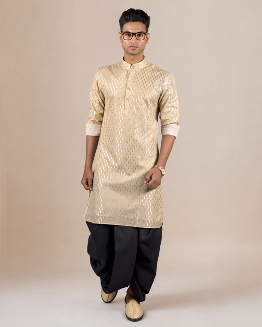 Teardrop Print Silk Blend Kurta Set