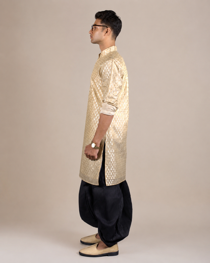 Teardrop Print Silk Blend Kurta Set