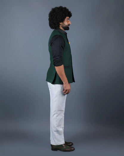 Elegant Forest Green Nehru Jacket