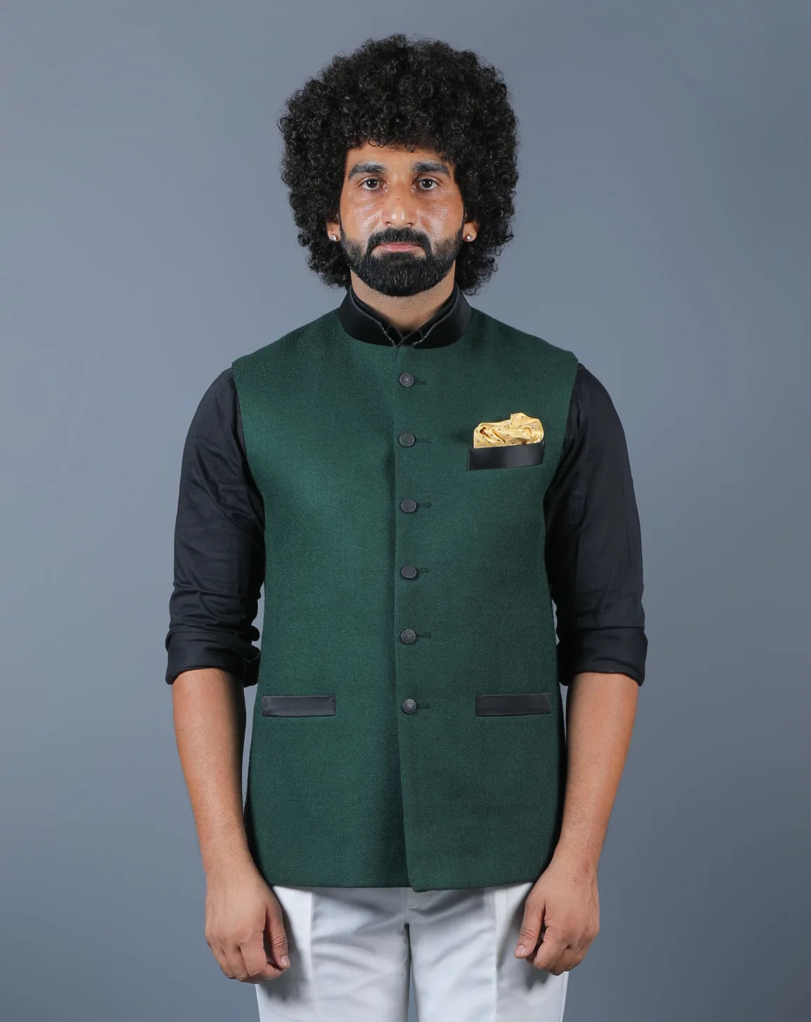 Elegant Forest Green Nehru Jacket