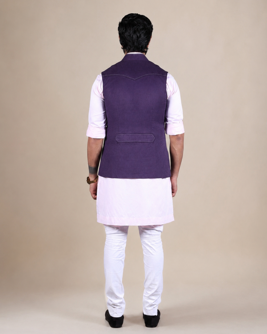 Purple Suede Nehru Jacket