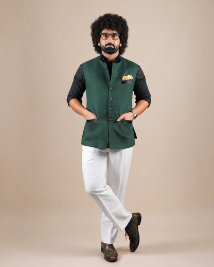 Elegant Forest Green Nehru Jacket