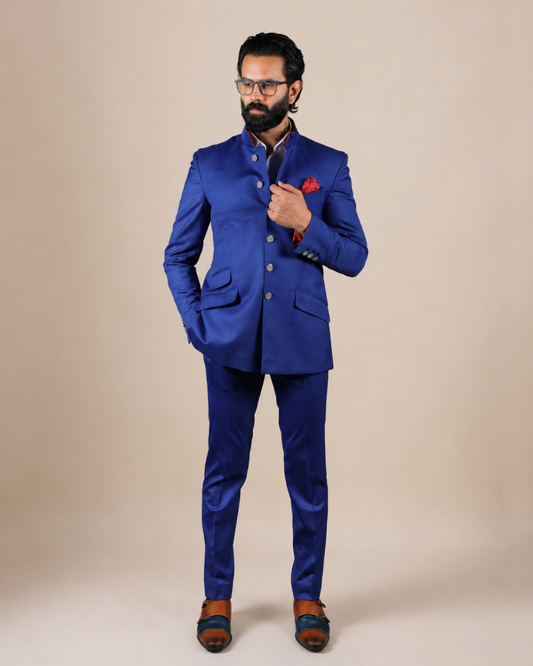Royal Blue Bandhgala Suit