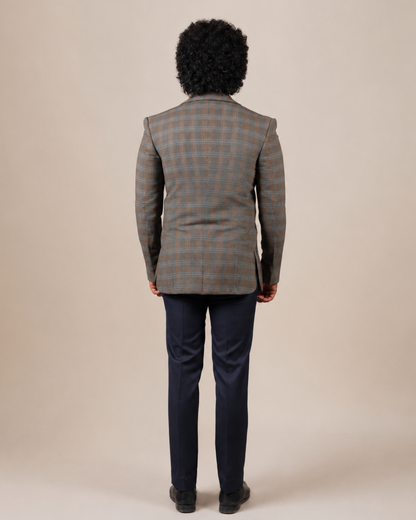 Brown Checkered Blazer