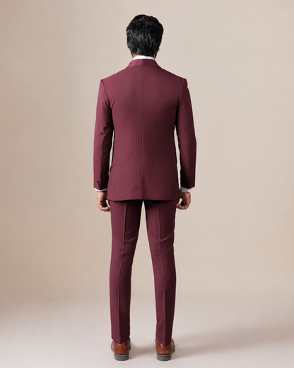 Slim Fit Shawl Lapel 3-Piece Tuxedo Suit