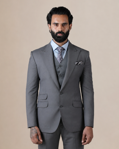 Grey and Black 3-Piece Suit