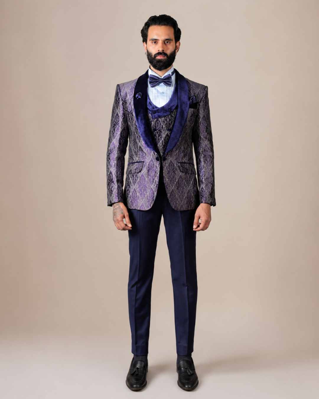 Deep Navy Blue Tuxedo Suit