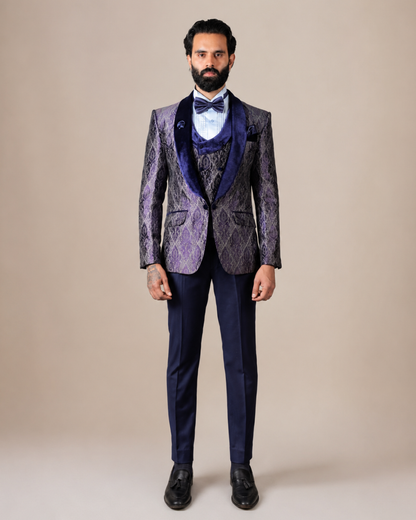 Deep Navy Blue Tuxedo Suit