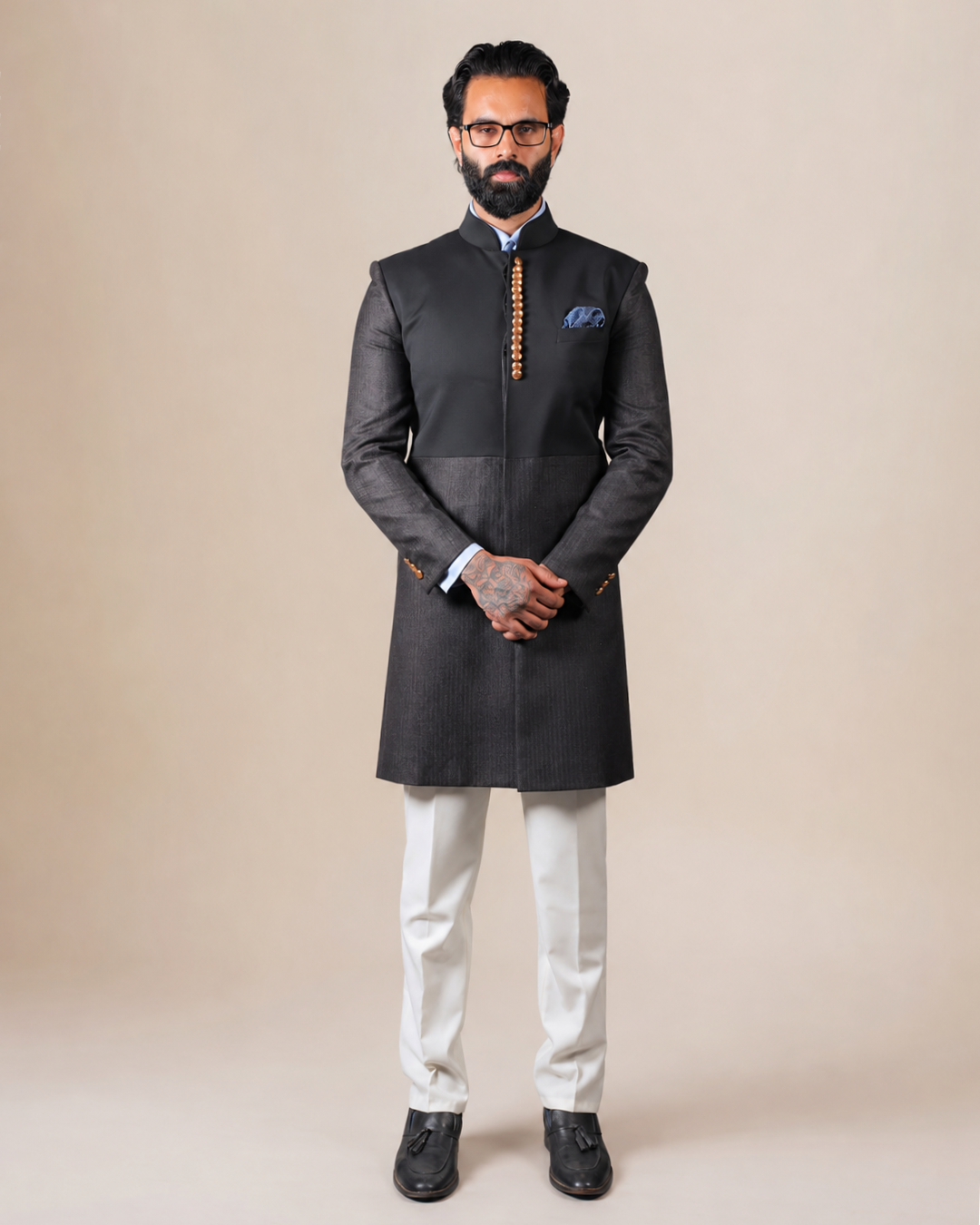 Charcoal Two-Tone Indo-western