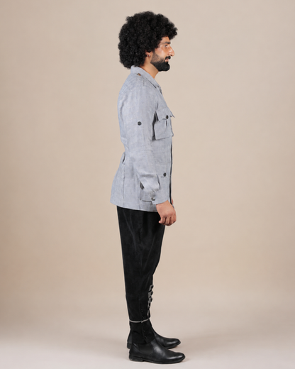 Grey Textured Hunting Shirt