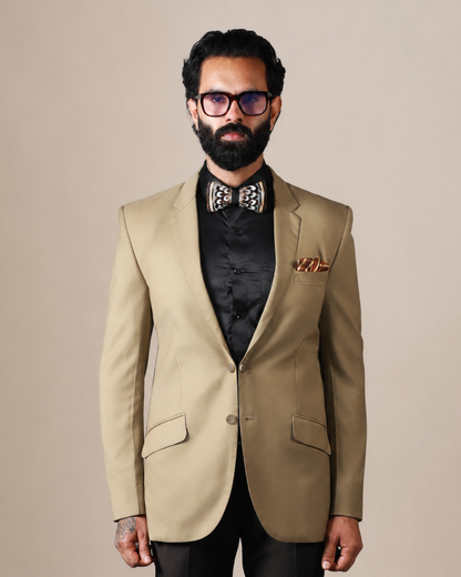 Beige Slim Fit Blazer