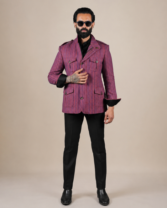 Striped Wool Hunting Jacket