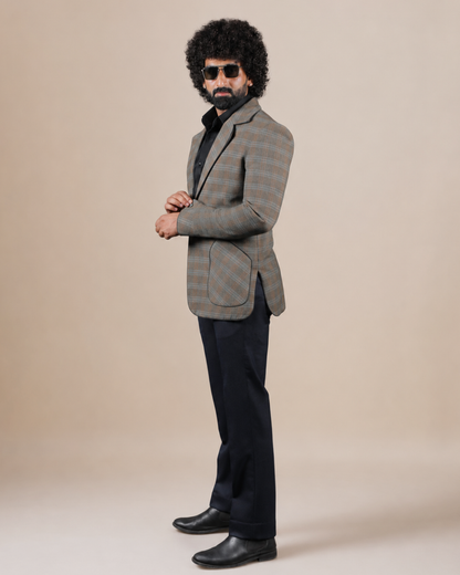 Brown Checkered Blazer