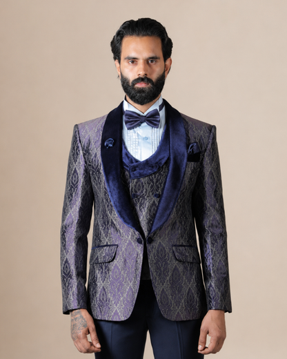 Deep Navy Blue Tuxedo Suit