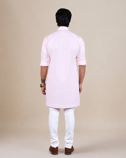 Light Pink Cotton Kurta Set