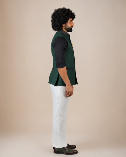 Elegant Forest Green Nehru Jacket