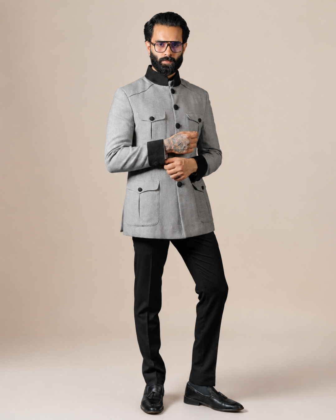 Grey Wool Hunting Coat