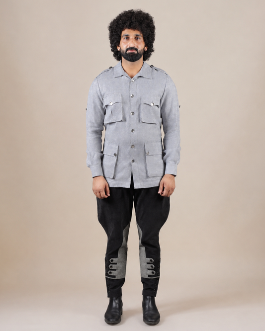 Grey Textured Hunting Shirt