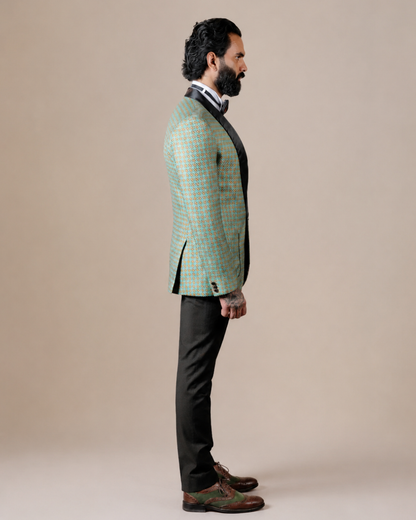 Teal & Bronze Patterned Blazer