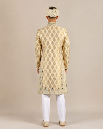 Ivory Pearl Embroidered Sherwani