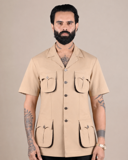 Khaki Safari Hunting Shirt