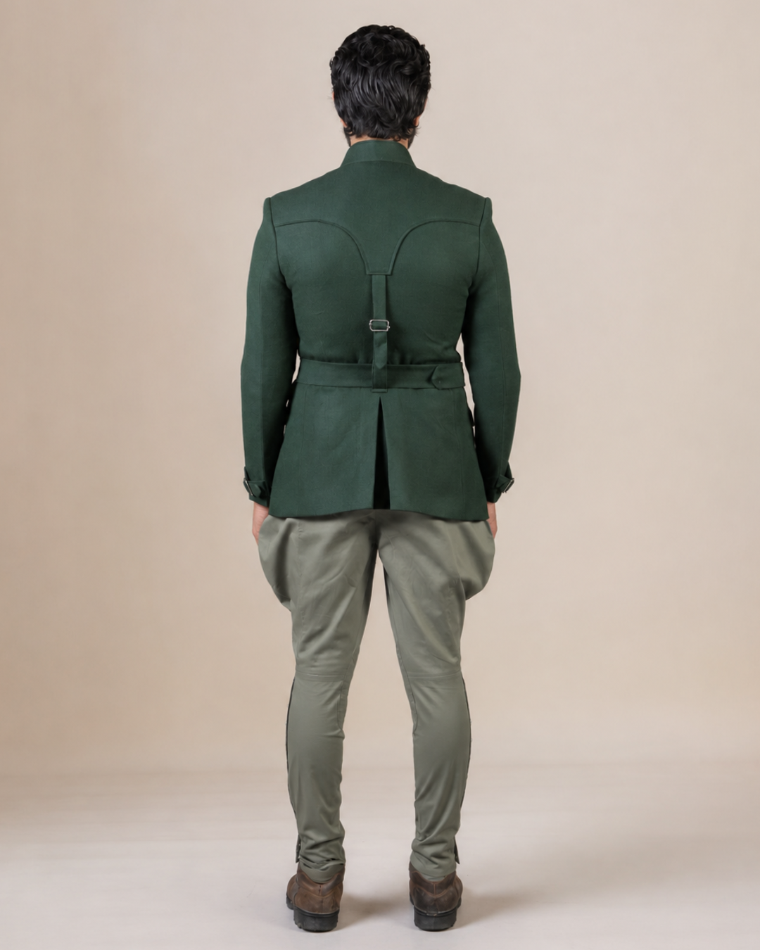 Dark Green Belted Hunting Coat