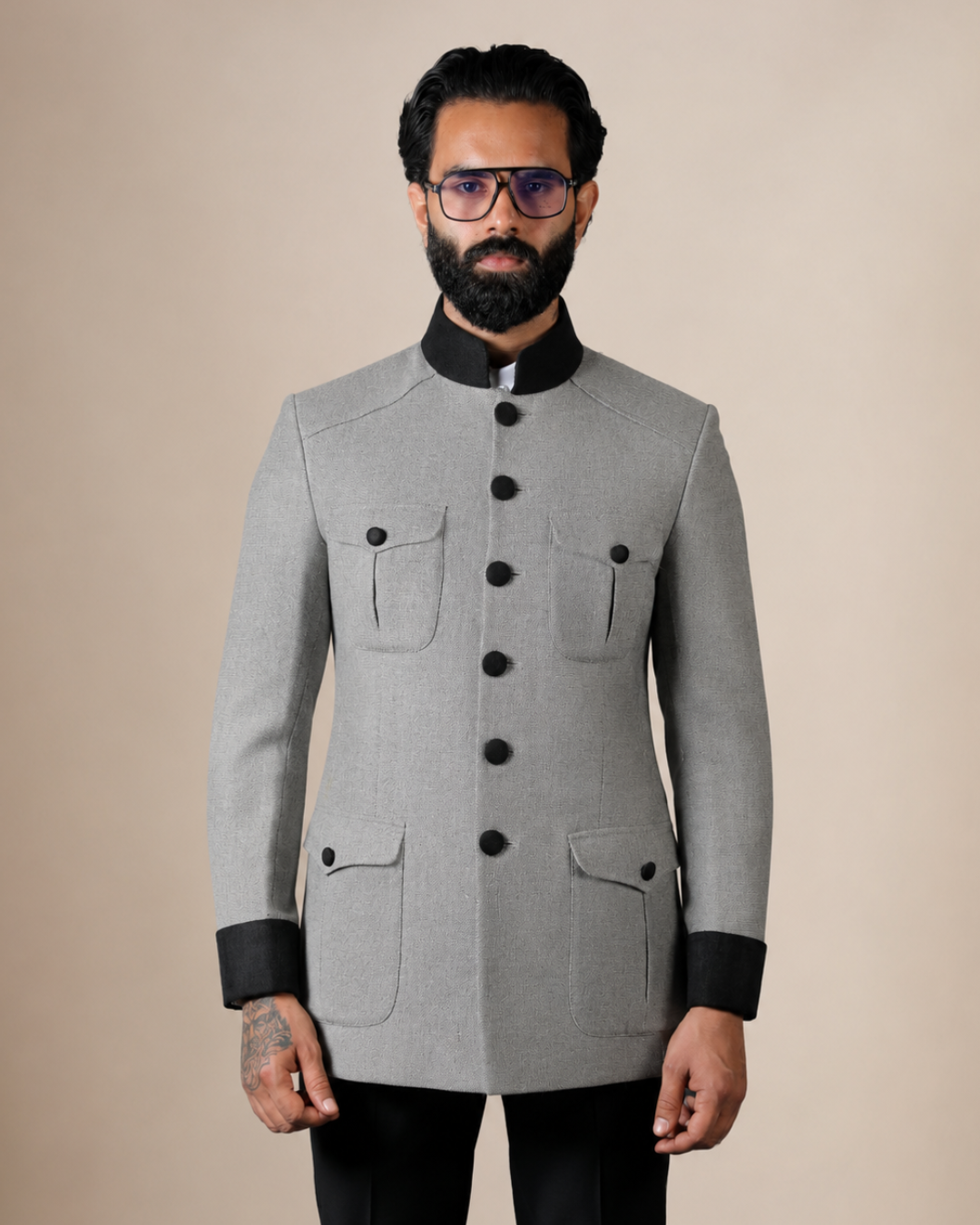Grey Wool Hunting Coat
