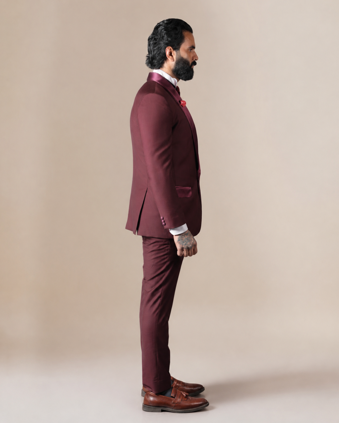 Slim Fit Shawl Lapel 3-Piece Tuxedo Suit