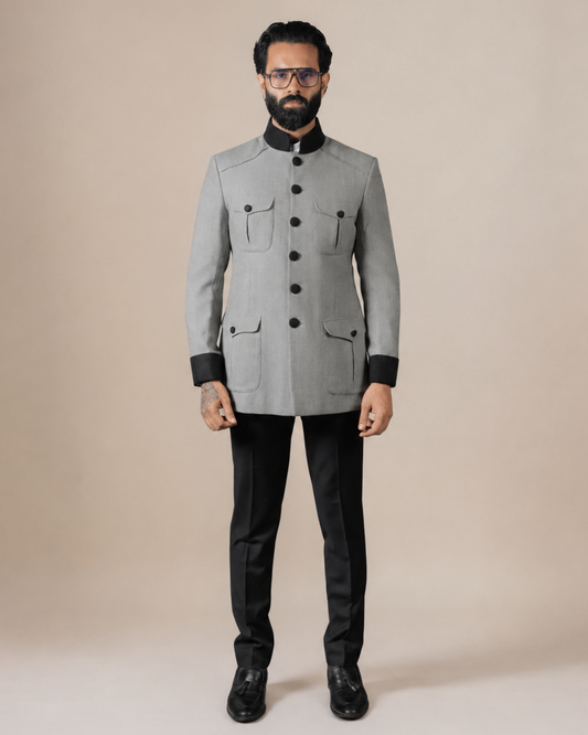 Grey Wool Hunting Coat