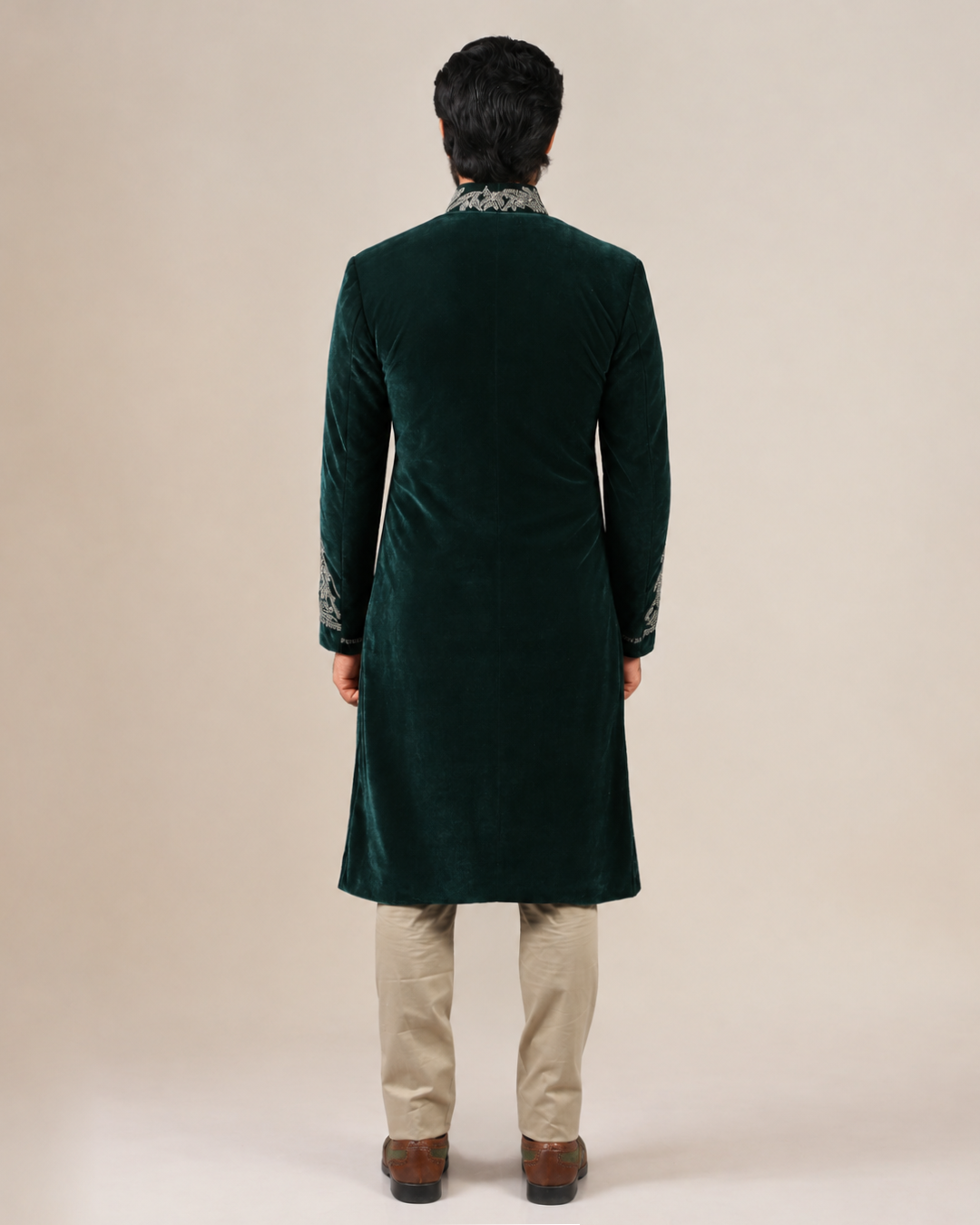 Emerald Green Velvet Sherwani