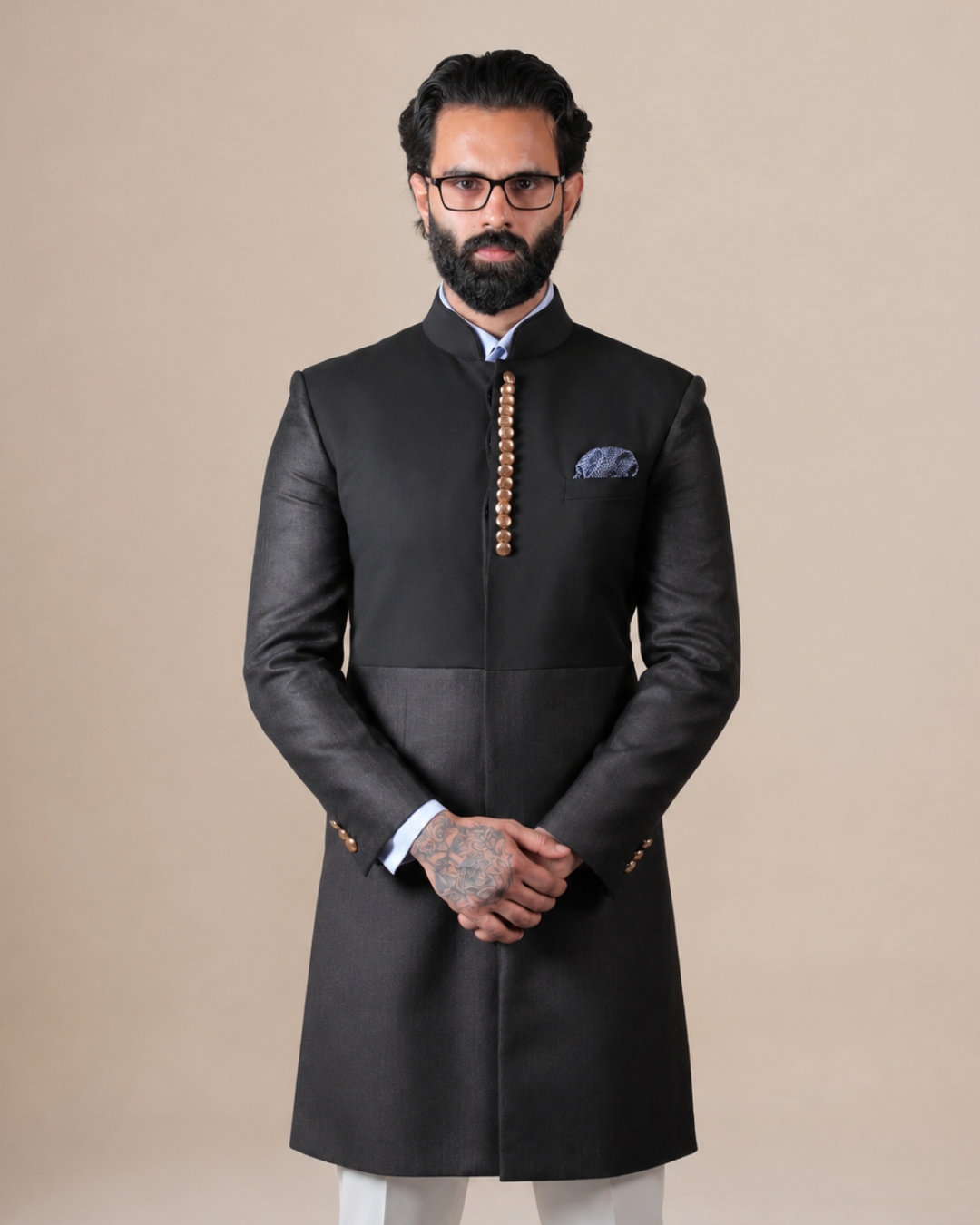 Charcoal Two-Tone Indo-western