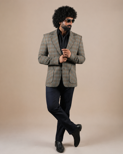 Brown Checkered Blazer