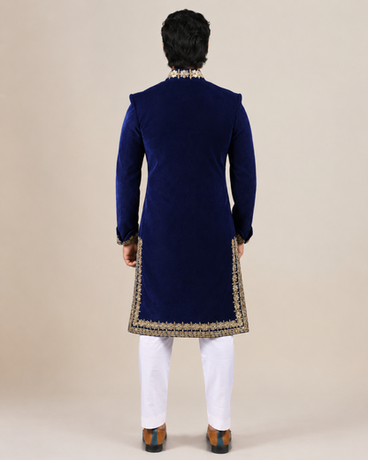 Royal Blue Velvet Sherwani