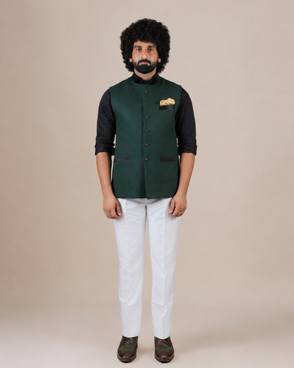 Elegant Forest Green Nehru Jacket