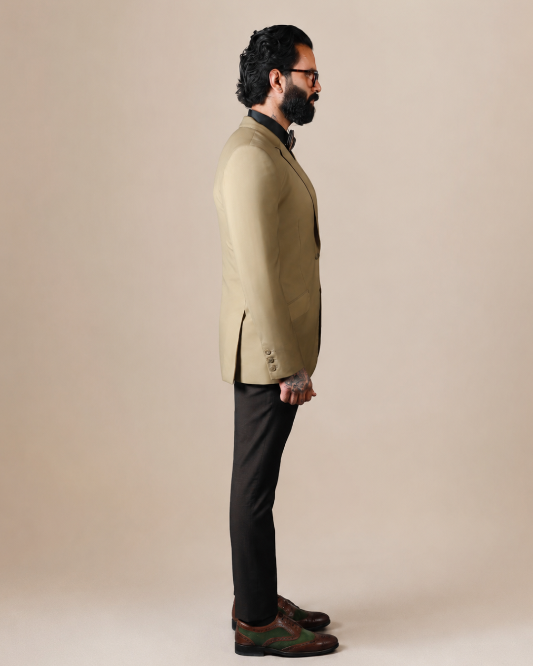 Beige Slim Fit Blazer