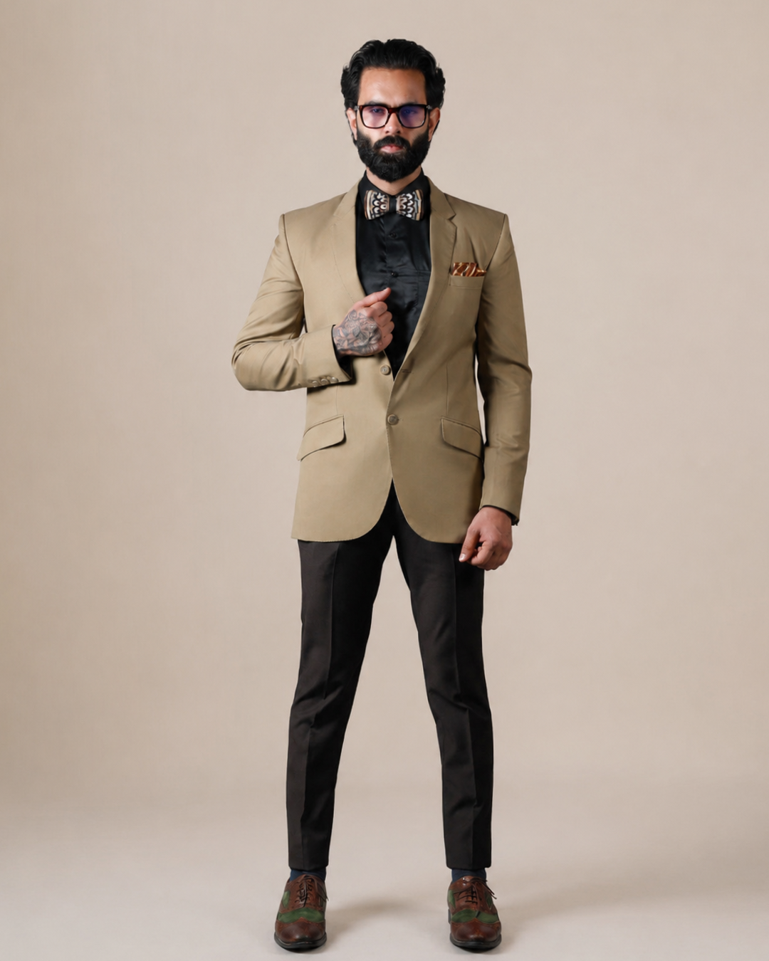 Beige Slim Fit Blazer